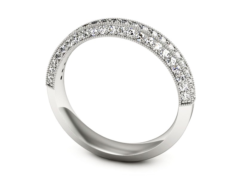 Pierścionek obrączka z brylantami białe złoto - p16499b — zdjęcie 3