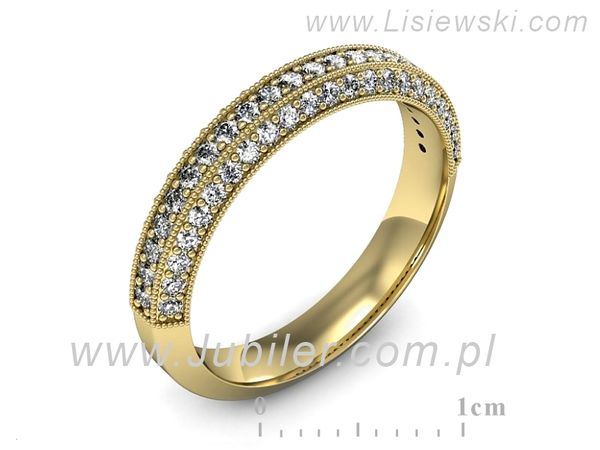 Obrączka z brylantami żółte złoto próba 585 - p16499z- 1
