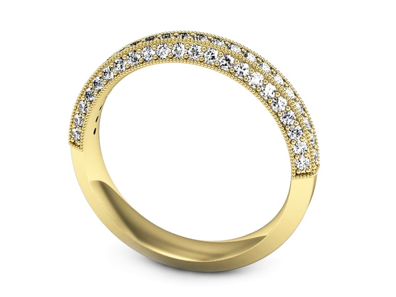 Obrączka z brylantami żółte złoto - p16499z — zdjęcie 3