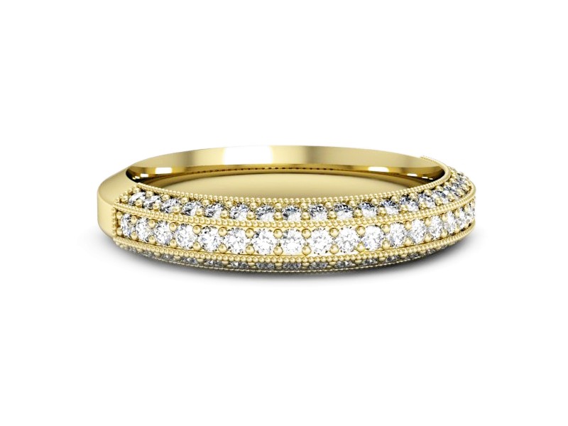 Obrączka z brylantami żółte złoto - p16499z — zdjęcie 2