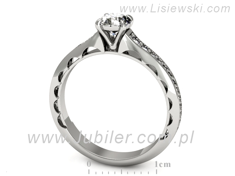 Złoty pierścionek z brylantami białe złoto - p16501b — zdjęcie 3