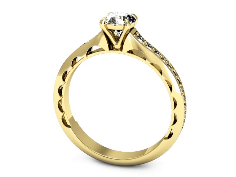 Złoty pierścionek z brylantami żółte złoto - p16501z — zdjęcie 3