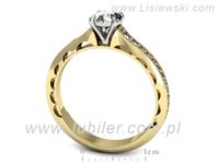 Pierścionek z diamentami żółte i białe złoto próba 585 - p16501zb- 3