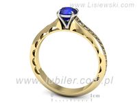Pierścionek z szafirem i diamentami z żółtego i białego złota - p16501zbszc- 3