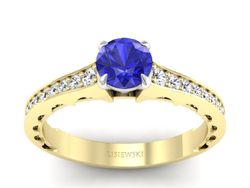 Pierścionek z szafirem i diamentami - p16501zbszc