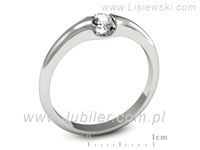 Złoty Pierścionek z brylantem białe złoto proba 585 - p16503bP- 3