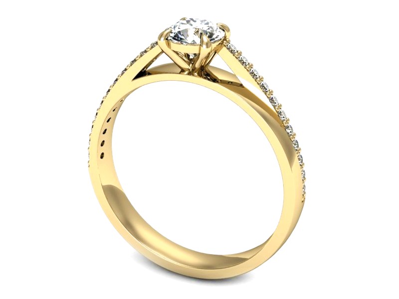 Złoty pierścionek z cyrkoniami żółte złoto - p16507z — zdjęcie 3