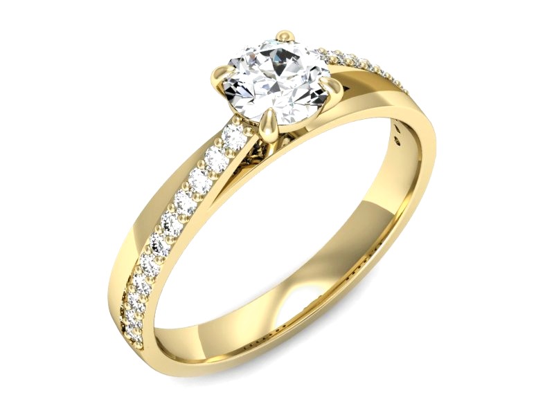 Złoty pierścionek z cyrkoniami żółte złoto - p16507z