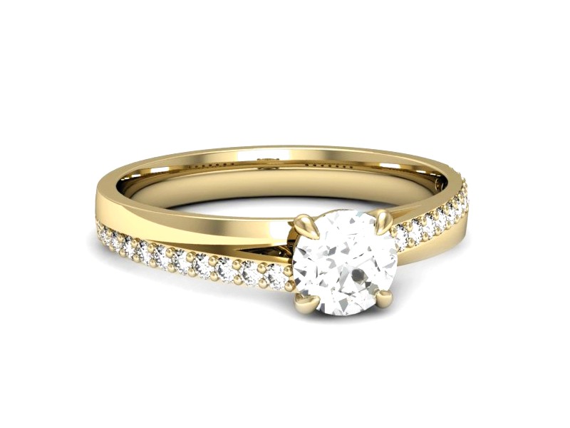 Złoty pierścionek z cyrkoniami żółte złoto - p16507z — zdjęcie 2