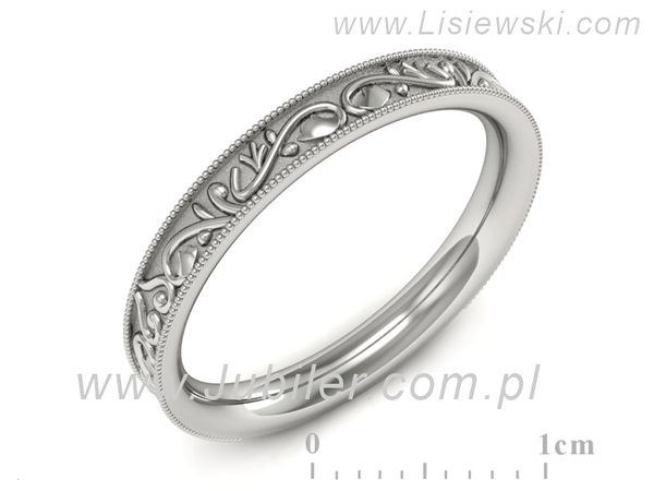 Obrączka pierścionek białe złoto próba 585 - p16508b- 1