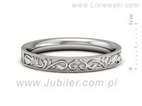 Obrączka pierścionek białe złoto próba 585 - p16508b- 2