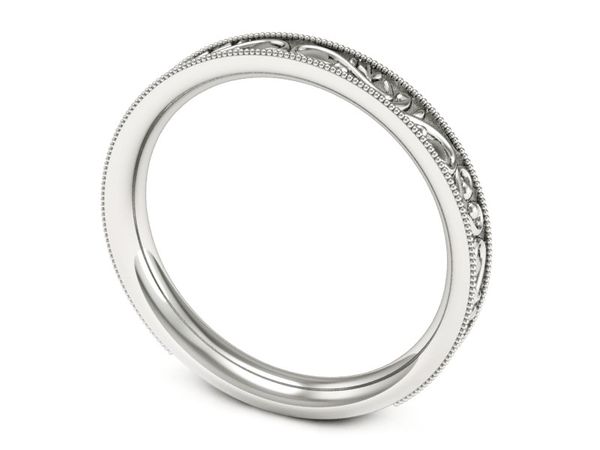 Obrączka pierścionek białe złoto próba 585 - p16508b