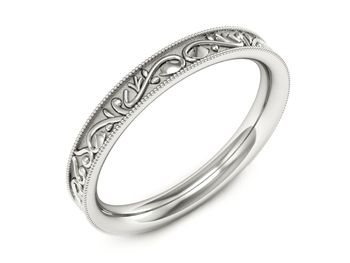 Obrączka pierścionek białe złoto próba 585 - p16508b - 1