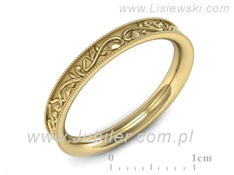 Obrączka pierścionek żółte złoto próba 585 - p16508z - 1