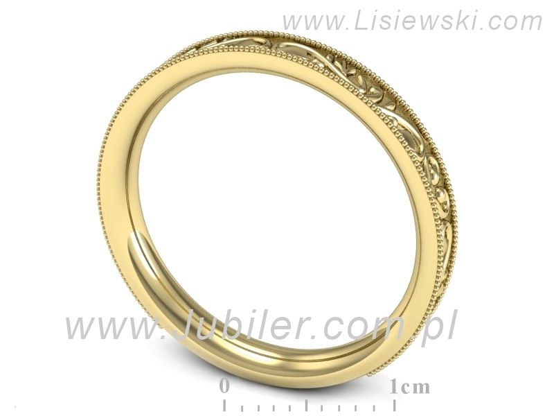 Obrączka pierścionek żółte złoto próba 585 - p16508z - 3