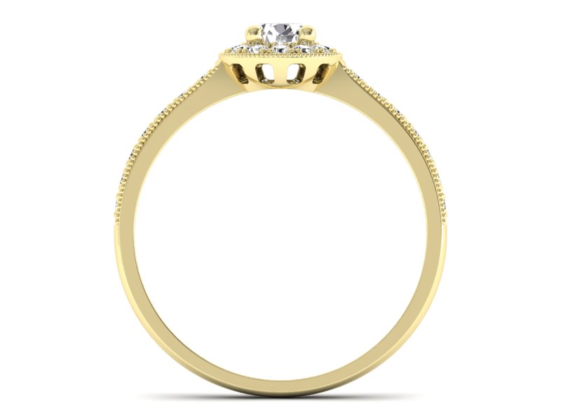 Złoty pierścionek z brylantami żółte złoto - p16509zP — zdjęcie 2