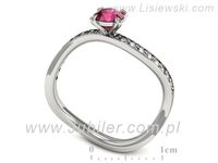 Pierścionek z rubinem białe złoto i brylantami proba 585 - p16511br- 3