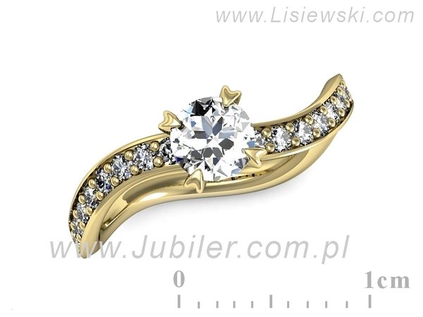 Złoty Pierścionek z brylantami złoto próby 585 żółte złoto - p16511z- 1