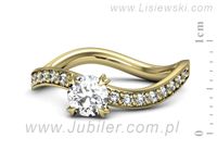 Złoty Pierścionek z brylantami złoto próby 585 żółte złoto - p16511z- 2