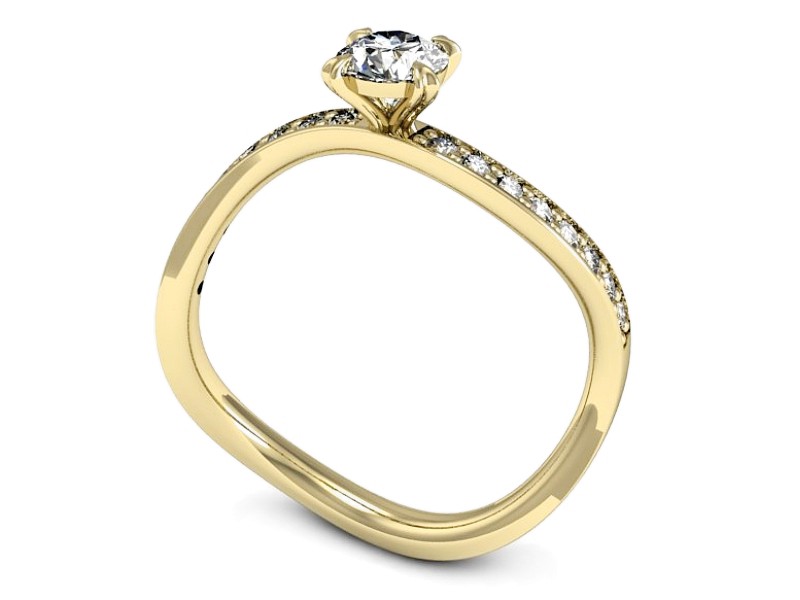 Złoty pierścionek z brylantami żółte złoto - p16511z — zdjęcie 3