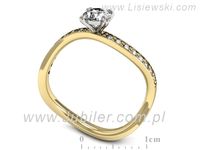 Pierścionek z diamentami żółte i białe złoto próba 585 - p16511zb- 3