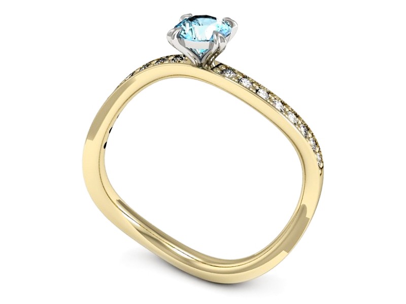 Pierścionek z topazem i brylantami - p16511zbtp — zdjęcie 3