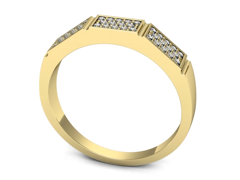 Złoty pierścionek z brylantami żółte złoto - p16512z — zdjęcie 3