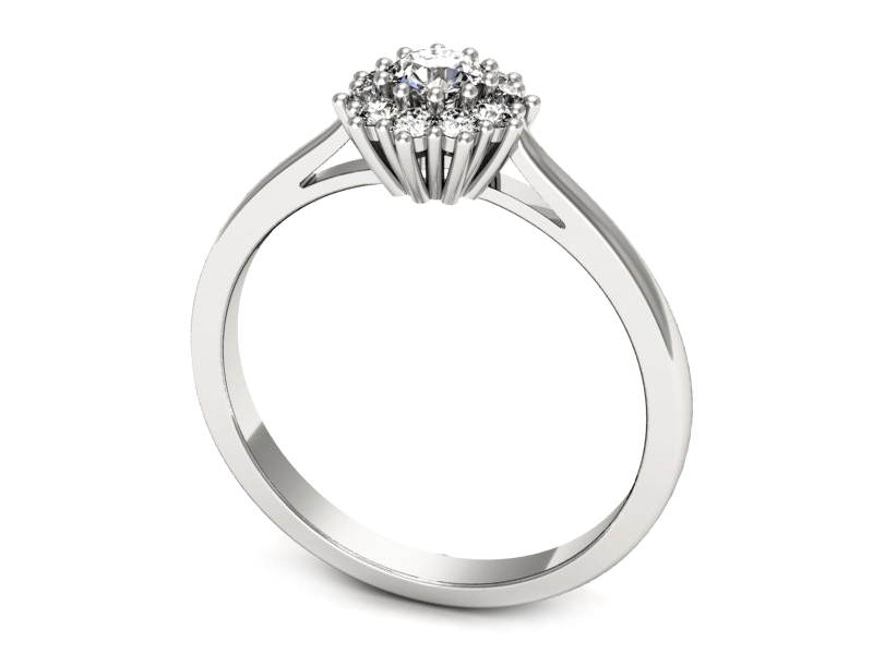 Złoty pierścionek z brylantami białe złoto - p16513b — zdjęcie 3