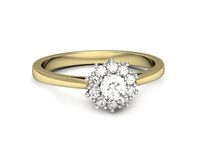 Pierścionek z diamentami żółte i białe złoto próba 585 - p16513zb- 2