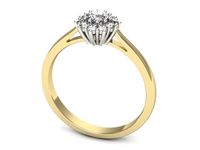 Pierścionek z diamentami żółte i białe złoto próba 585 - p16513zb- 3