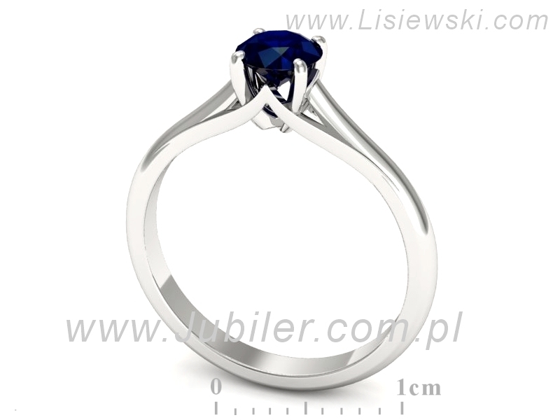 Złoty pierścionek z szafirem białe złoto - p16515bsz — zdjęcie 3