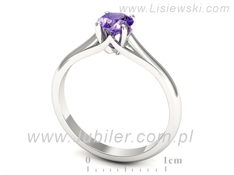 Złoty pierścionek z tanzanitem białe złoto - p16515bt — zdjęcie 3