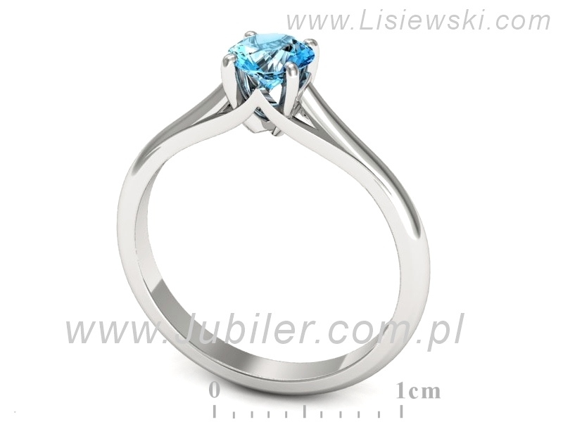 Złoty pierścionek z topazem białe złoto - p16515tp — zdjęcie 3