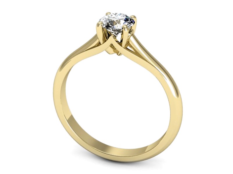 Złoty pierścionek z brylantem żółte złoto - p16515z — zdjęcie 3