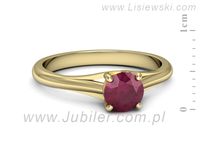 Złoty Pierścionek z rubinem żółte złoto próby 585 - p16515zr- 2