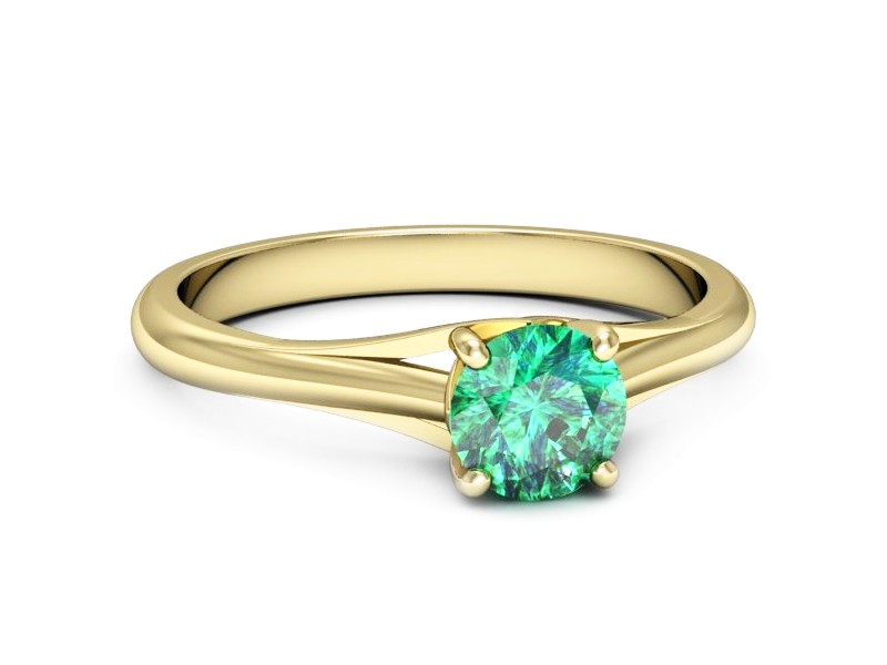Złoty pierścionek ze szmaragdem żółte złoto - p16515zsm — zdjęcie 2