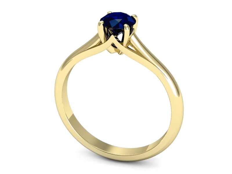 Złoty pierścionek z szafirem żółte złoto - p16515zsz — zdjęcie 3