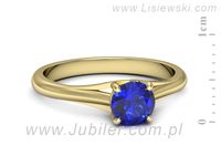 Złoty Pierścionek z szafirem żółte złoto szafir - p16515zszc- 2