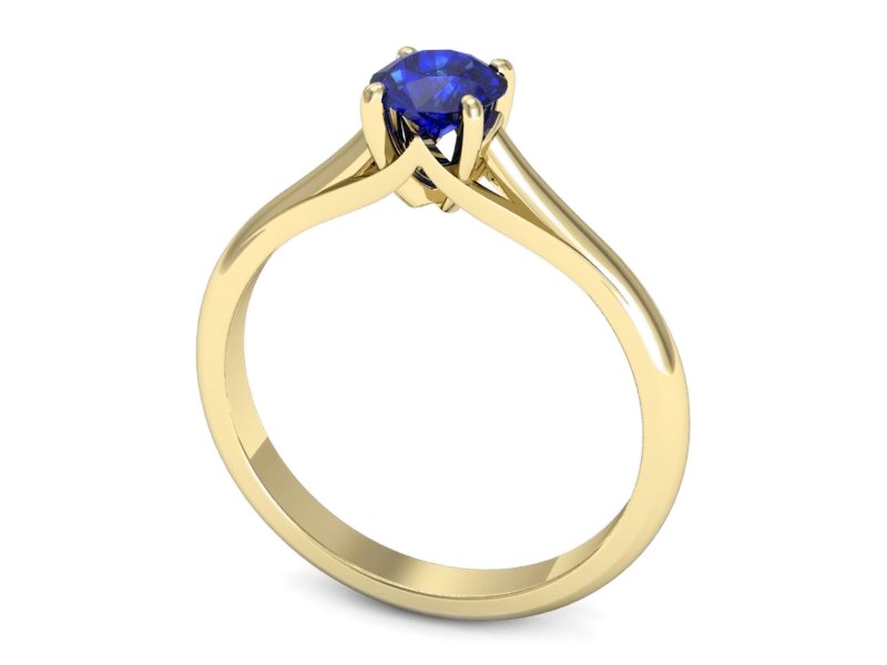 Złoty pierścionek z szafirem żółte złoto szafir - p16515zszc — zdjęcie 3
