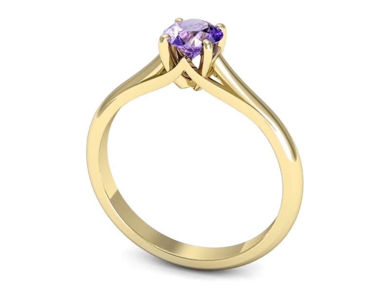 Złoty pierścionek z tanzanitem żółte złoto - p16515zt — zdjęcie 3