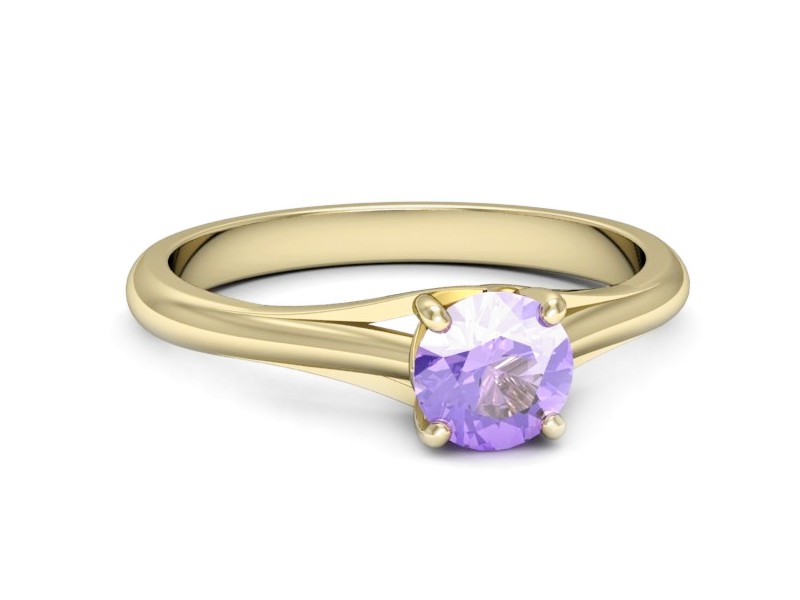 Złoty pierścionek z tanzanitem żółte złoto - p16515zt — zdjęcie 2