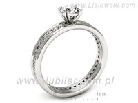 Złoty Pierścionek z brylantami złoto próby 585 białe złoto - p16516b- 3