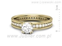 Złoty Pierścionek z brylantami złoto próby 585 żółte złoto - p16516z- 2