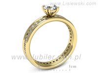 Złoty Pierścionek z brylantami złoto próby 585 żółte złoto - p16516z- 3