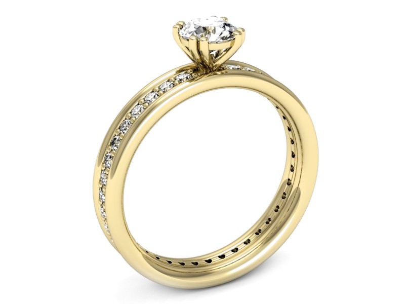 Złoty pierścionek z brylantami żółte złoto - p16516z — zdjęcie 3