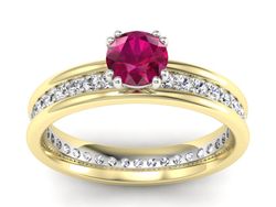 Pierścionek z rubinem i diamentami - p16516zbbr
