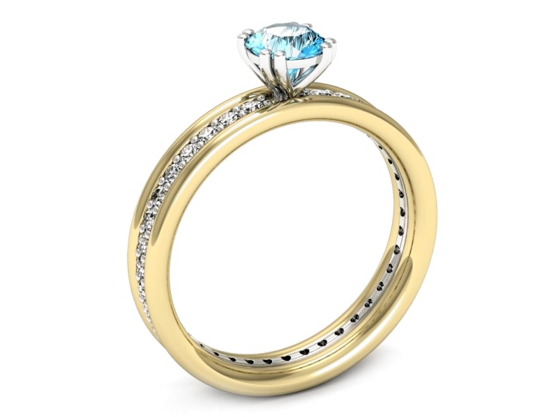 Pierścionek z topazem i brylantami - p16516zbbtp — zdjęcie 3