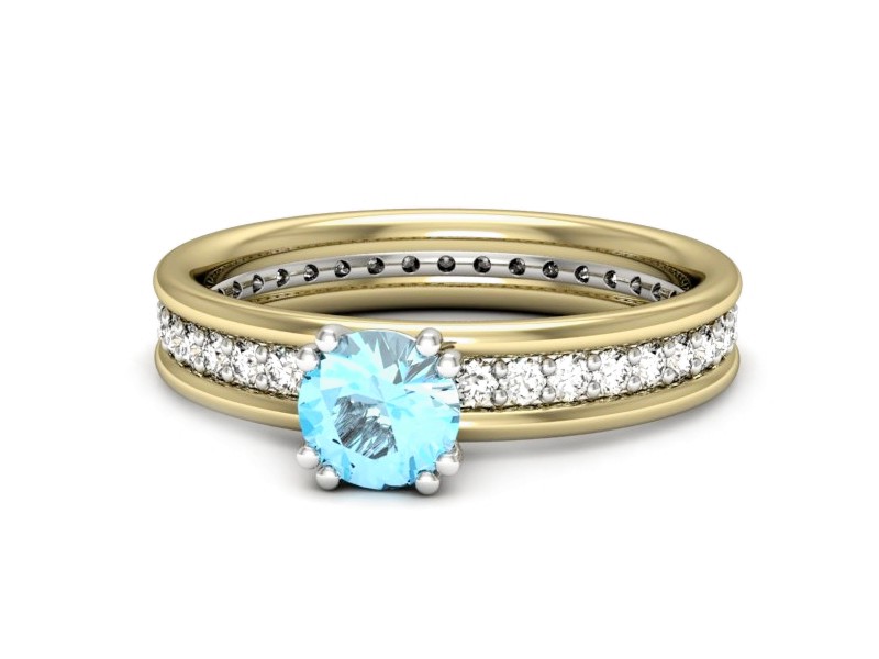 Pierścionek z topazem i brylantami - p16516zbbtp — zdjęcie 2