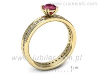 Złoty pierścionek z rubinem i brylantami złoto proba 585 - p16516zr- 3
