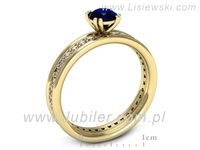 Złoty Pierścionek z szafirem i brylantami zloty proba 14k - p16516zsz- 3